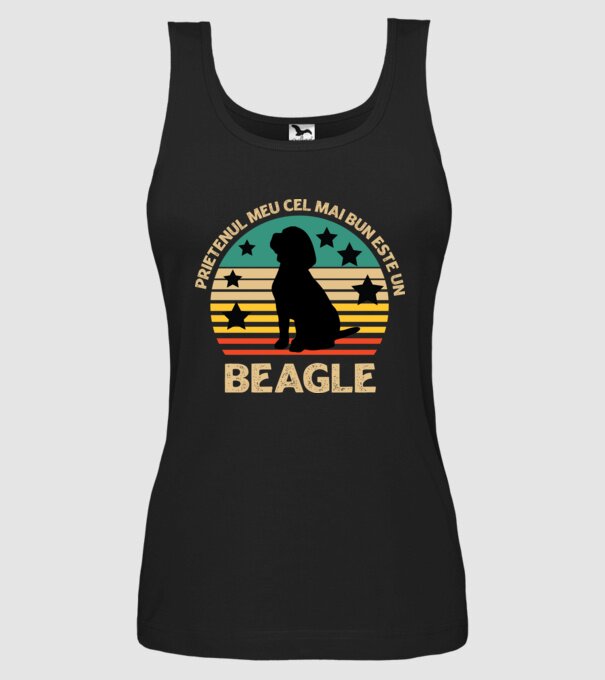 Prietenul meu cel mai bun este un beagle model negru pe tricou
