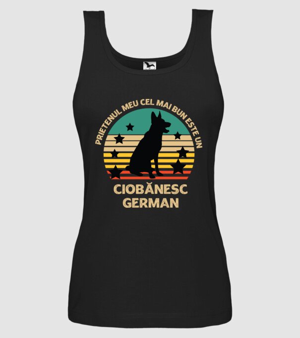 Prietenul meu cel mai bun este un ciobănesc german model negru pe tricou