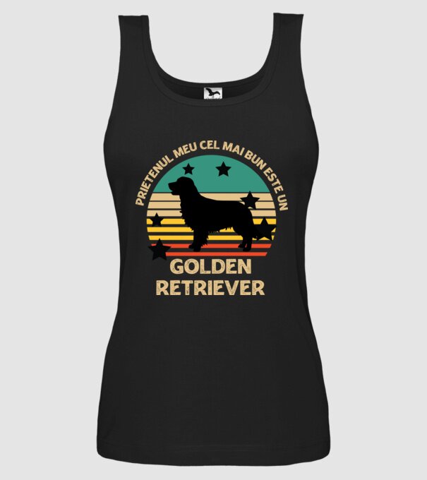 Prietenul meu cel mai bun este un golden retriever model negru pe tricou