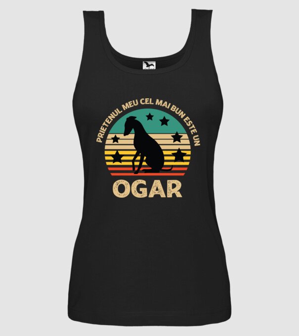 Prietenul meu cel mai bun este un ogar model negru pe tricou