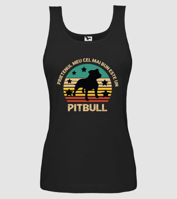 Prietenul meu cel mai bun este un pitbull model negru pe tricou