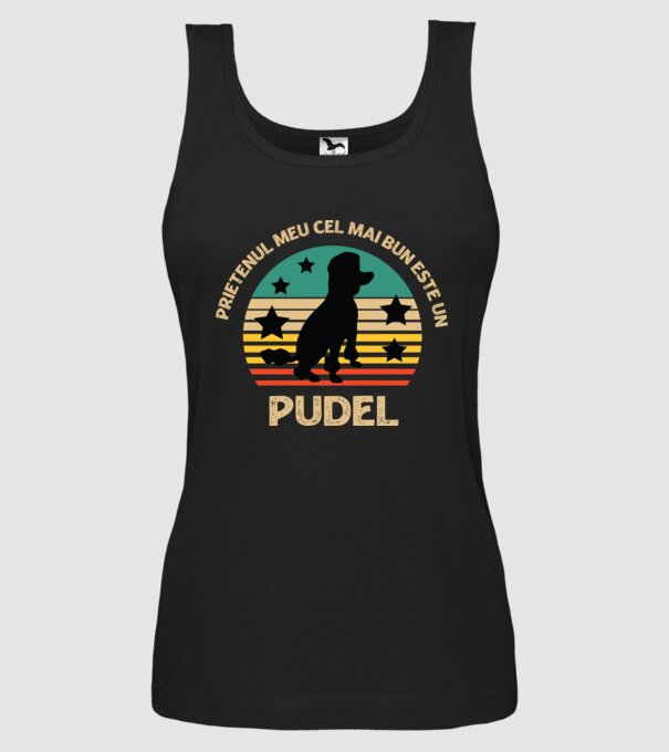 Prietenul meu cel mai bun este un pudel model negru pe tricou