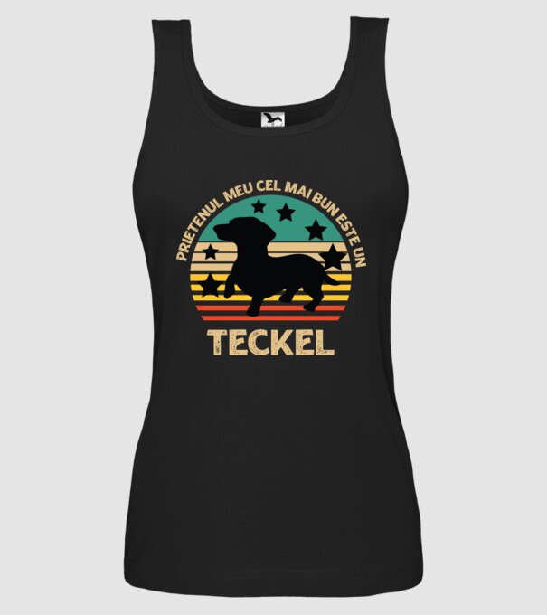 Prietenul meu cel mai bun este un teckel model negru pe tricou