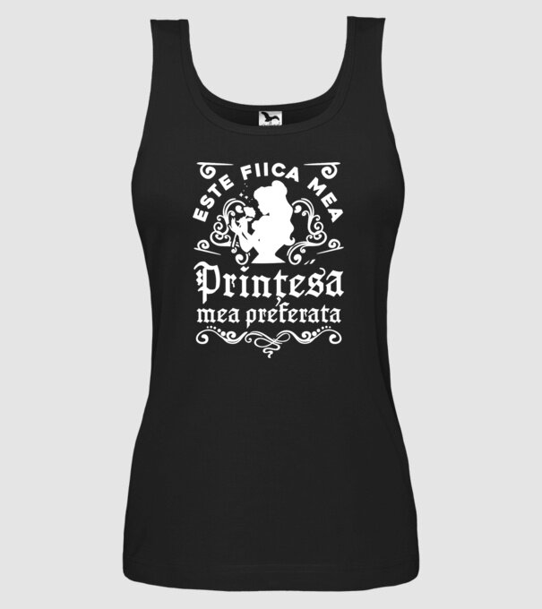 Prințesa mea preferată este fiica mea! model negru pe tricou