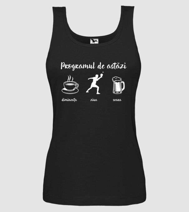 programul de astăzi: dimineața, ziua, seara model negru pe tricou