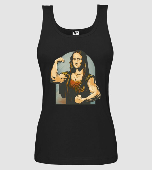 Pumped Mona model negru pe tricou