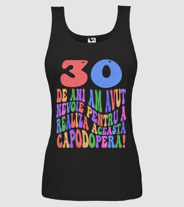 Realiza această capodoperă 30 model negru pe tricou