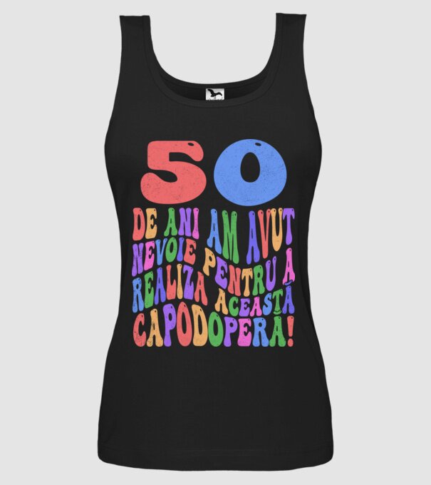 Realiza această capodoperă 50 model negru pe tricou
