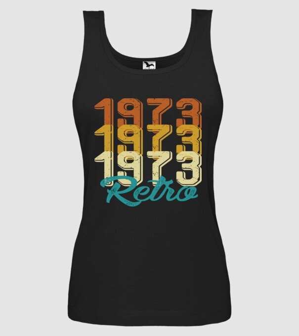 Retro 1973 model negru pe tricou
