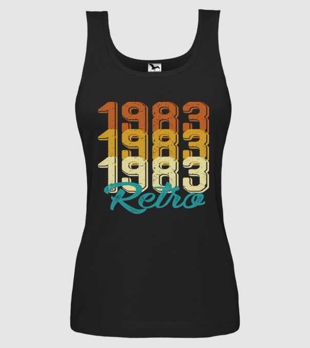 Retro 1983 model negru pe tricou