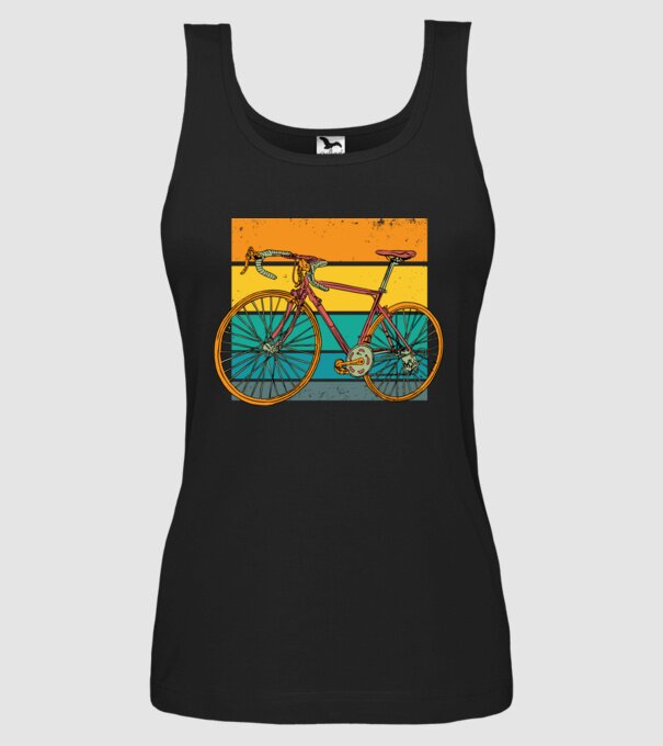 Retro bike model negru pe tricou