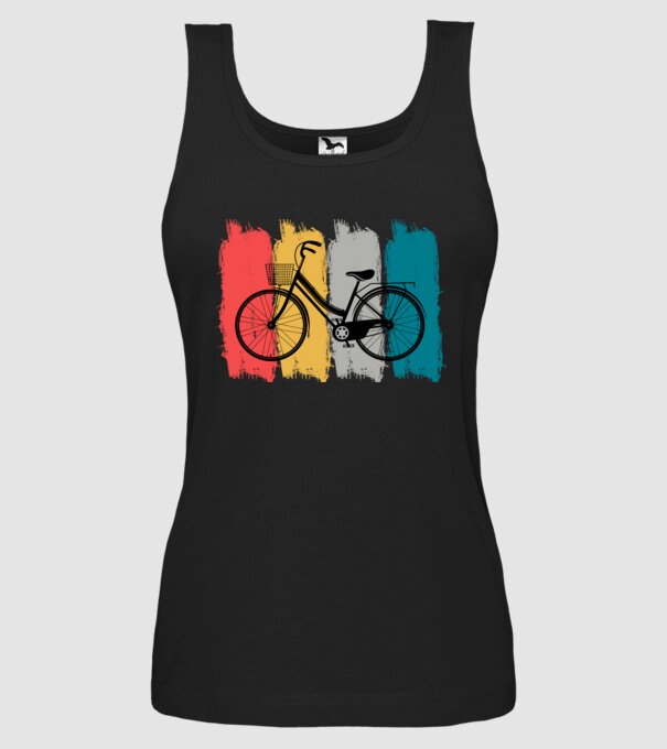 Retro city bike model negru pe tricou