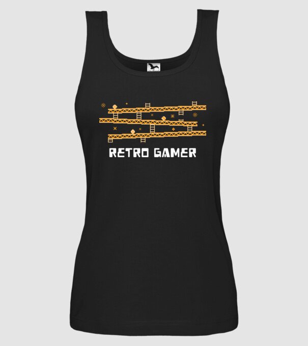 Retro gamer 2 model negru pe tricou