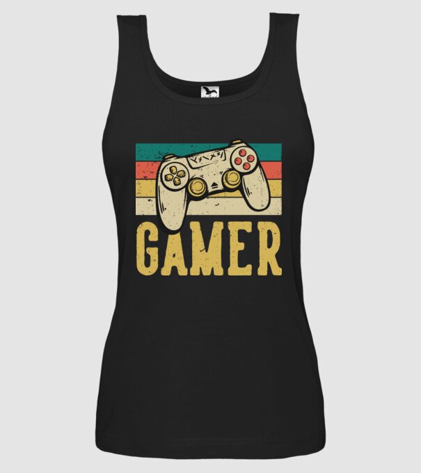 Retro gamer model negru pe tricou