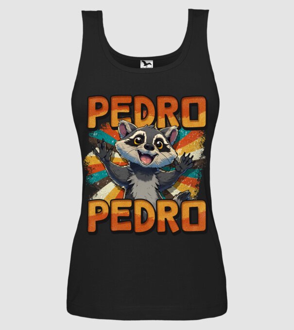 Retro Pedro model negru pe tricou