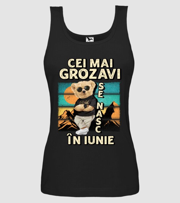 RETRO teddy IUNIE model negru pe tricou