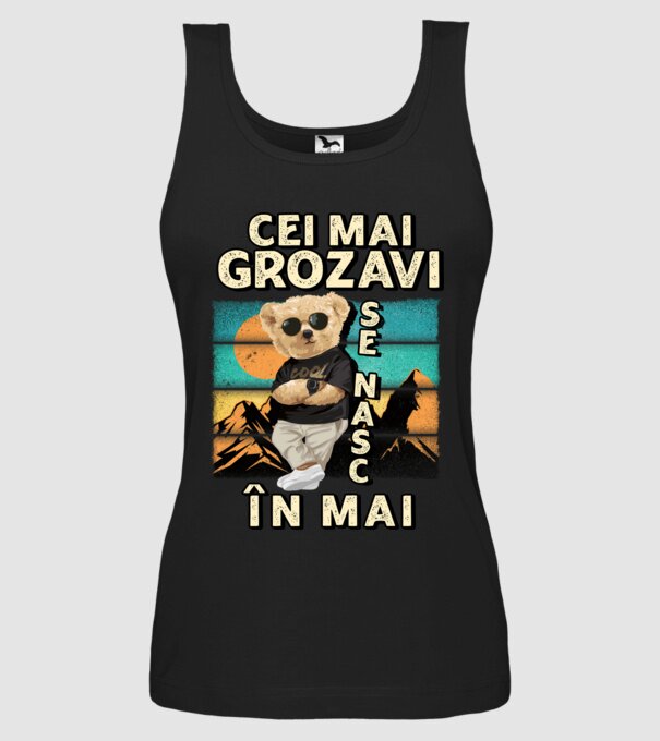 RETRO teddy MAI model negru pe tricou