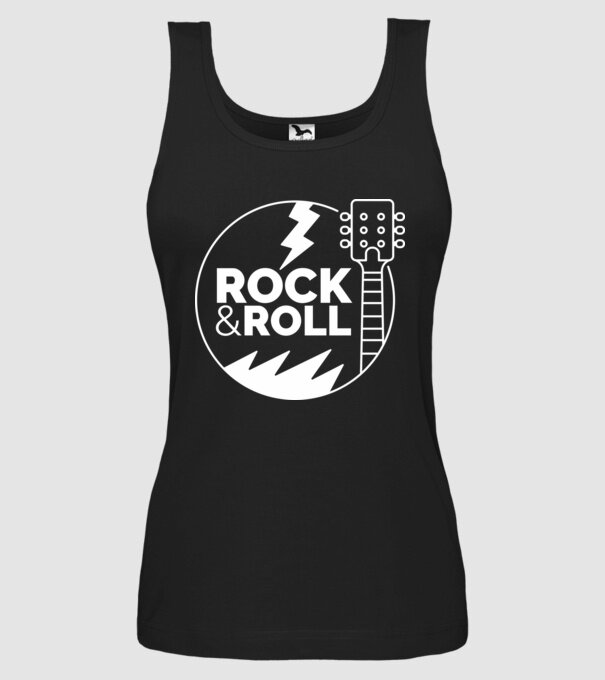 Rock n roll model negru pe tricou