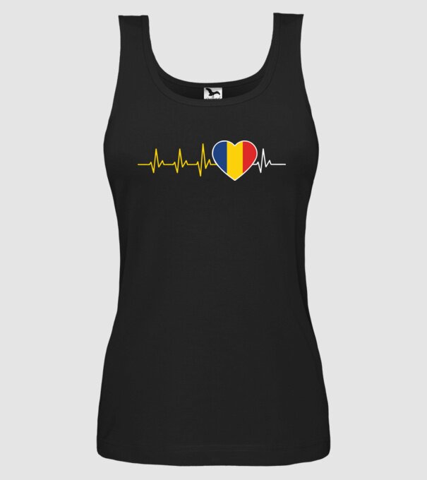 România heartbeat model negru pe tricou