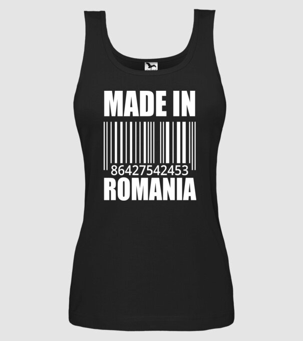 România made in model negru pe tricou