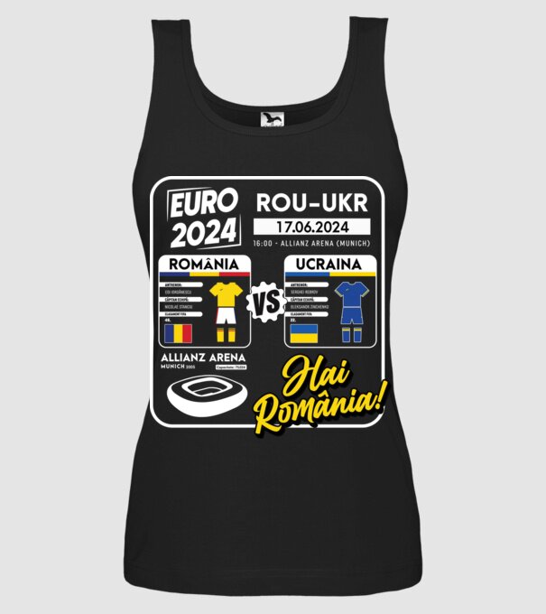 ROU-UKR euro 2024 calendar model negru pe tricou