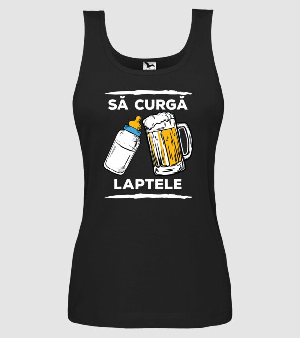 să curgă laptele! model negru pe tricou