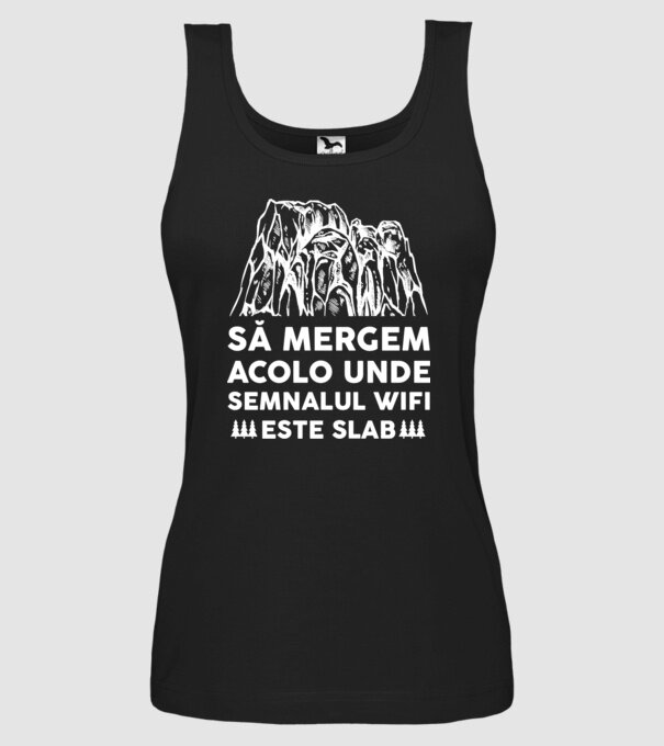 să mergem acolo unde semnalul wifi este slab model negru pe tricou