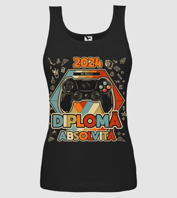 școala generală diplomă model negru pe tricou
