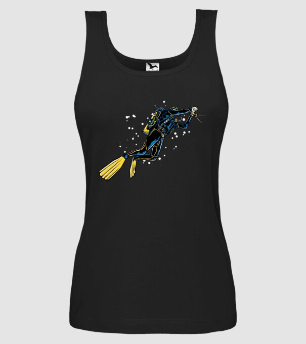 Scuba driver with light model negru pe tricou