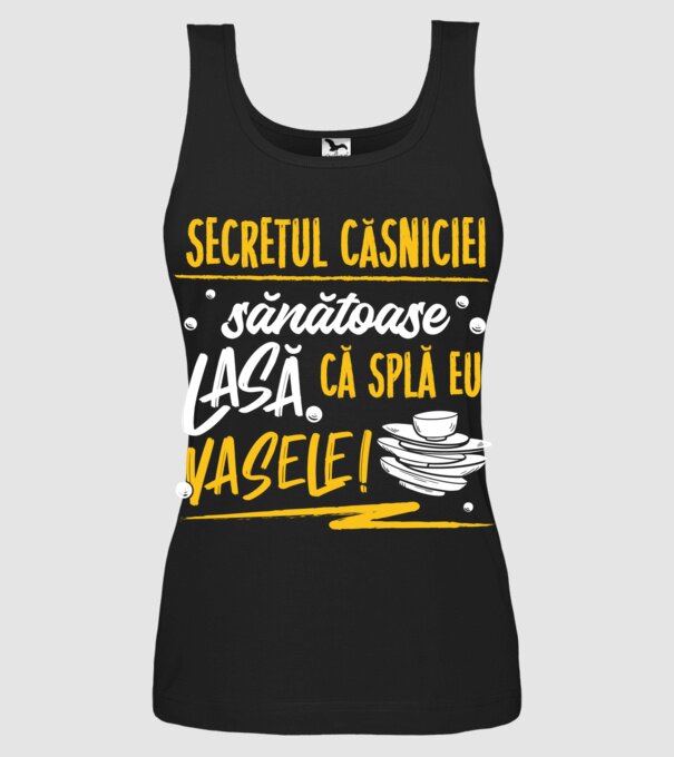 Secretul căsniciei sănătoase model negru pe tricou