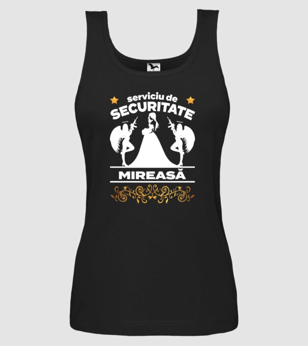 serviciu de securitate mireasă model negru pe tricou