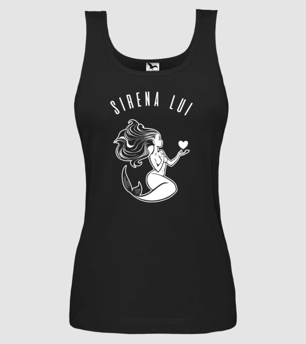 Sirena lui model negru pe tricou