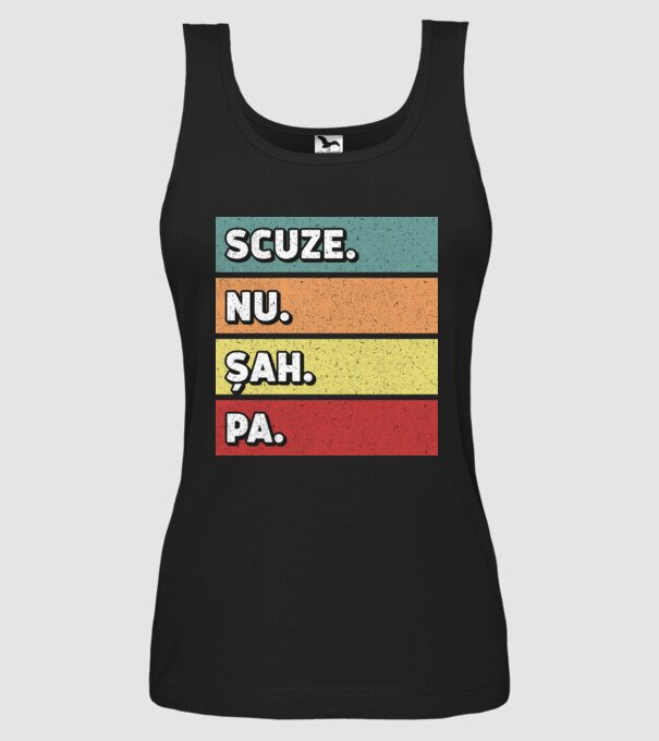 Sorry Cant Chess Bye model negru pe tricou