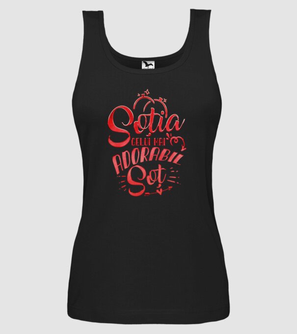 Soția celui mai adorabil soț model negru pe tricou