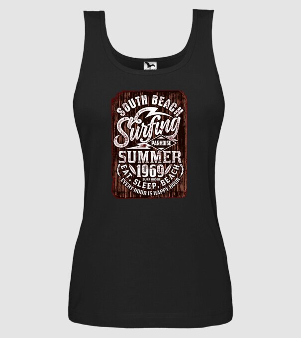 South Beach model negru pe tricou