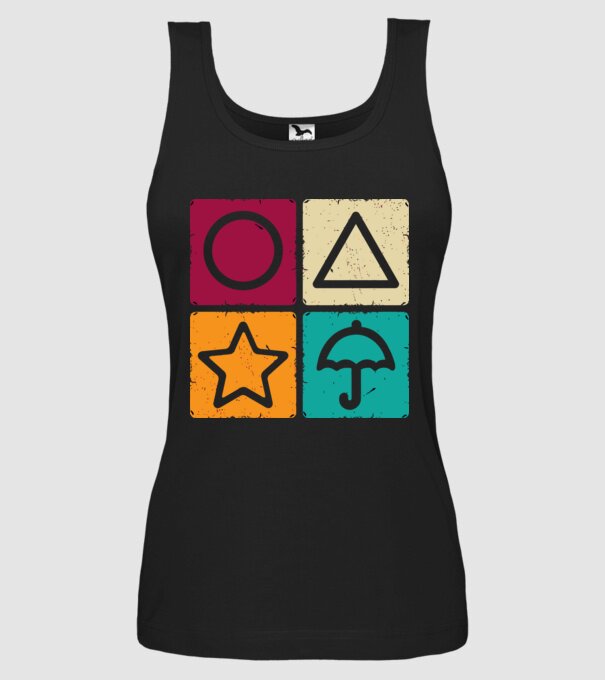 squid game motive game model negru pe tricou