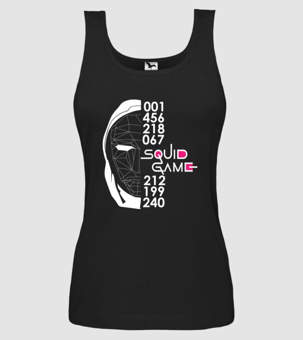 squid game numbers model negru pe tricou