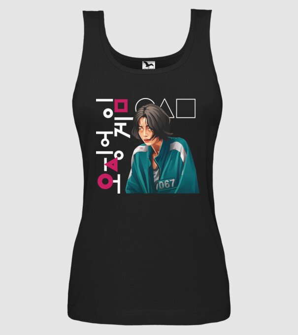 squid game player 067 model negru pe tricou