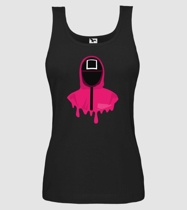 squid game square model negru pe tricou
