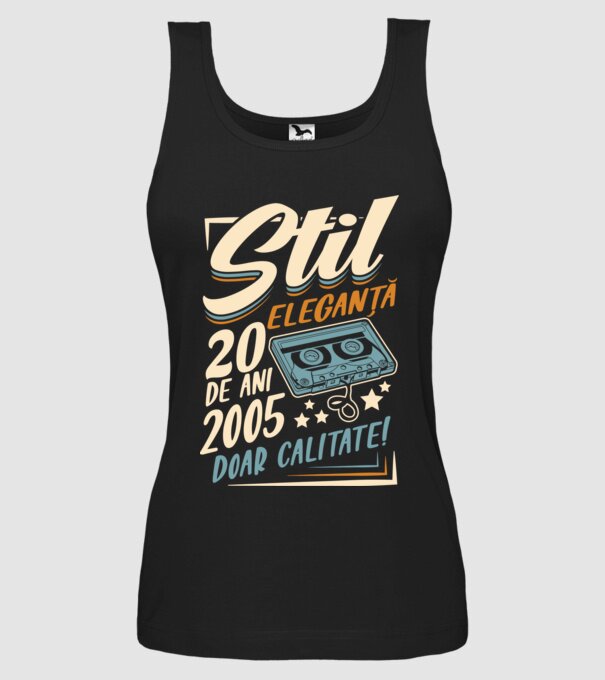 Stil eleganta 2005 model negru pe tricou