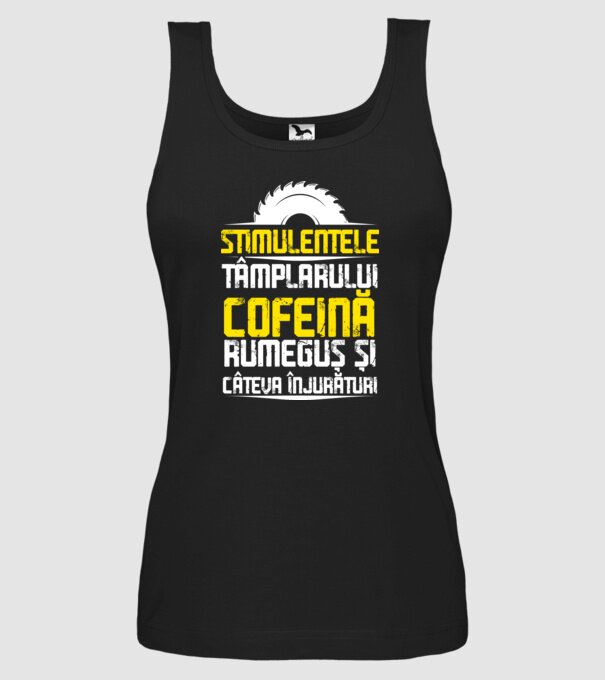 stimulentele tâmplarului: cofeină, rumeguș și câteva înjurături model negru pe tricou