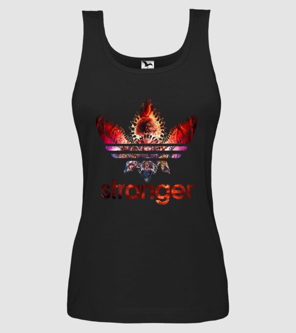 stranger logo poster model negru pe tricou