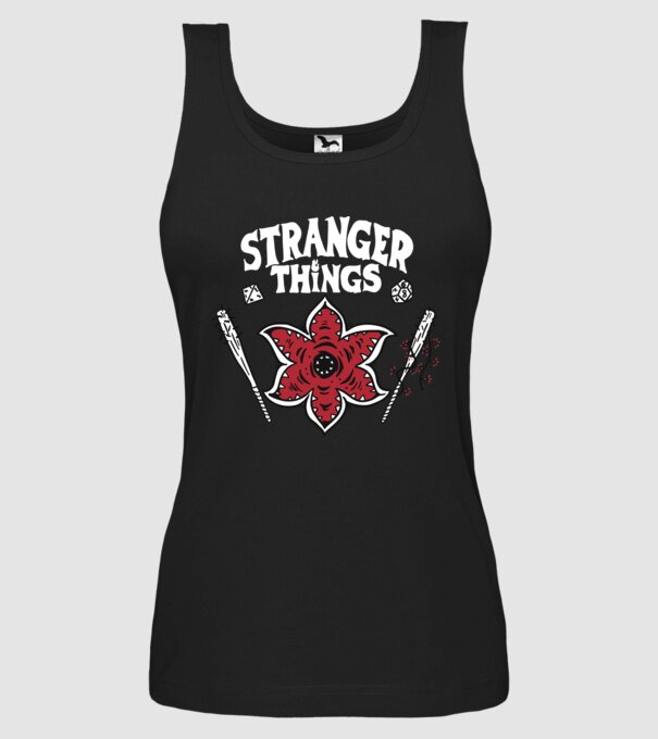 stranger things demogorgon head model negru pe tricou