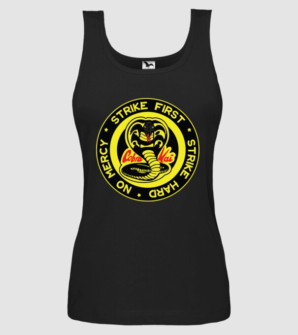Strike first strike hard logo model negru pe tricou