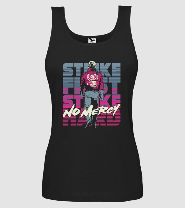 Strike first strike hard neon model negru pe tricou