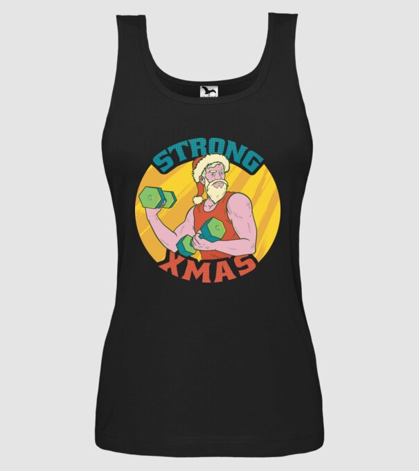 strong xmas model negru pe tricou