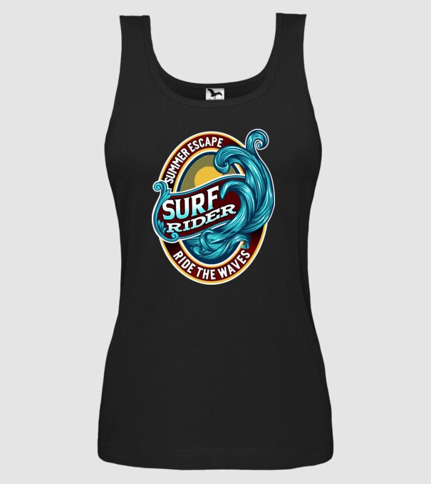Summer Escape model negru pe tricou