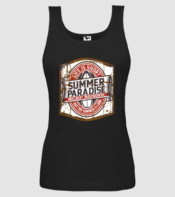 Summer Paradise model negru pe tricou
