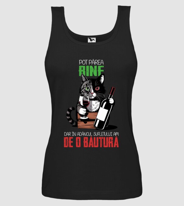 sunt bun pentru o băutură Negru model negru pe tricou