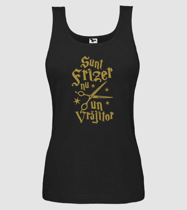 sunt frizer, nu un vrăjitor model negru pe tricou
